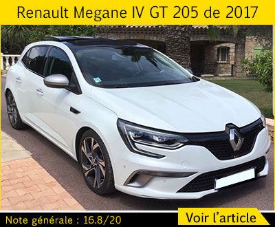 Renault Megane 4 GT 205 phase 2 (année 2017)